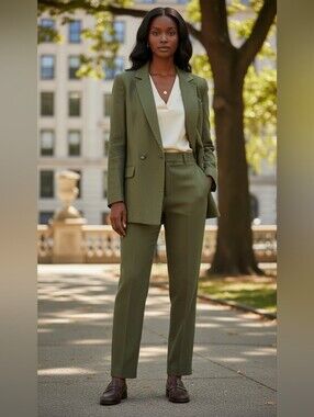 Madewell Olive Green Lyocell Blend Oversized Blazer Jacket Work Casual Size XS